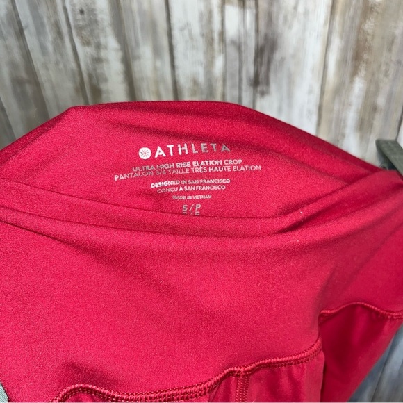Athleta Red Ultra High Rise Elation Crop Joggers - Picture 6 of 6